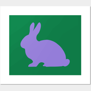 Bunny Rabbit Pattern in Purple Posters and Art